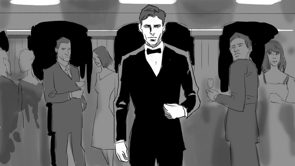 BALISE ALT - Storyboard Armani n°1 Bruno Tesse • Agence Mil-pat Roughmen & Illustrateurs