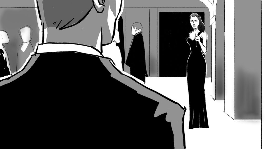 BALISE ALT - Storyboard Armani n°2 Bruno Tesse • Agence Mil-pat Roughmen & Illustrateurs