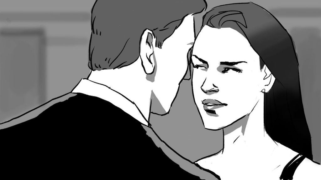 BALISE ALT - Storyboard Armani n°3 Bruno Tesse • Agence Mil-pat Roughmen & Illustrateurs