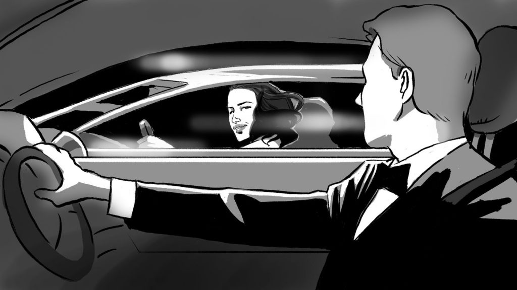 BALISE ALT - Storyboard Armani n°6 Bruno Tesse • Agence Mil-pat Roughmen & Illustrateurs