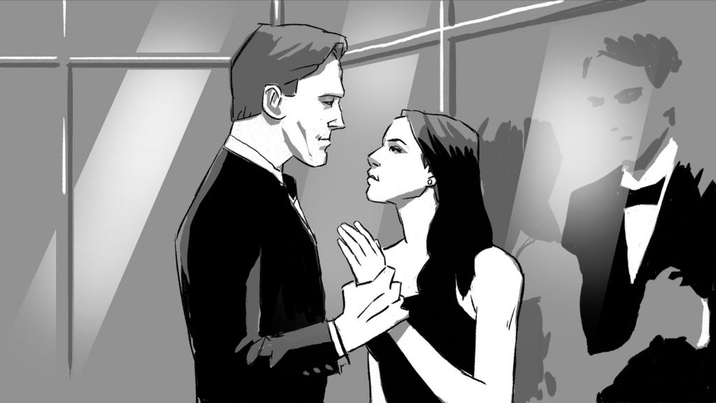 BALISE ALT - Storyboard Armani n°8 Bruno Tesse • Agence Mil-pat Roughmen & Illustrateurs