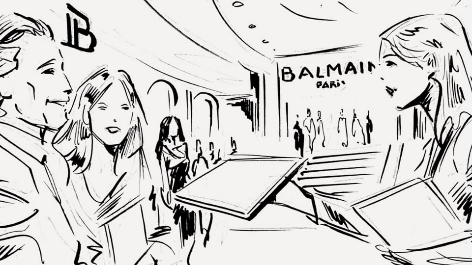 storyboard fred peltier balmain 01 agence roughman illustrateur mil pat