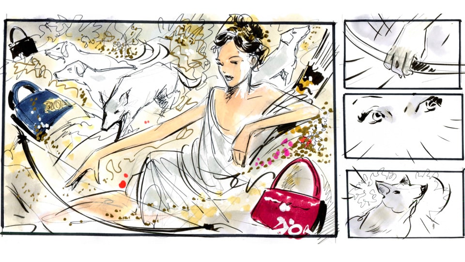 Storyboard fred peltier dior bag 10 2 agence roughman illustrateur mil pat