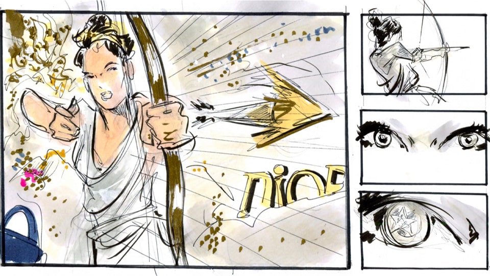 Storyboard fred peltier dior bag 10 agence roughman illustrateur mil pat