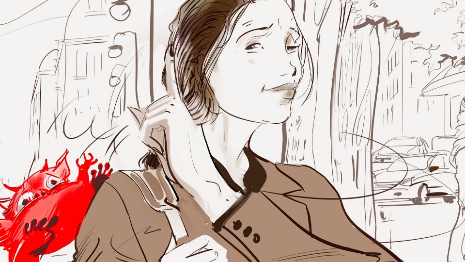 Storyboard pierre roux strepsil 07 agence roughman illustrateur mil pat
