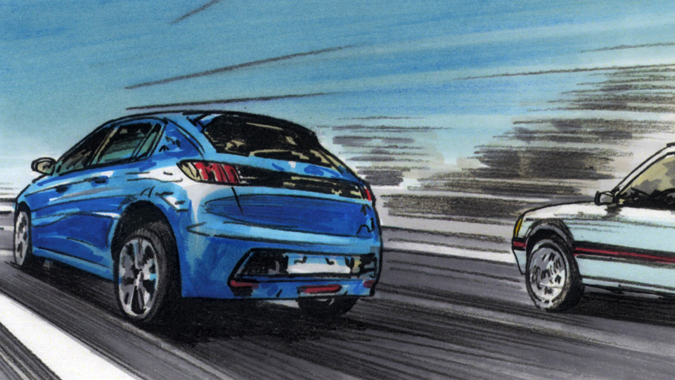 storyboard renaud garreta peugeot 08 agence roughman illustrateur mil pat