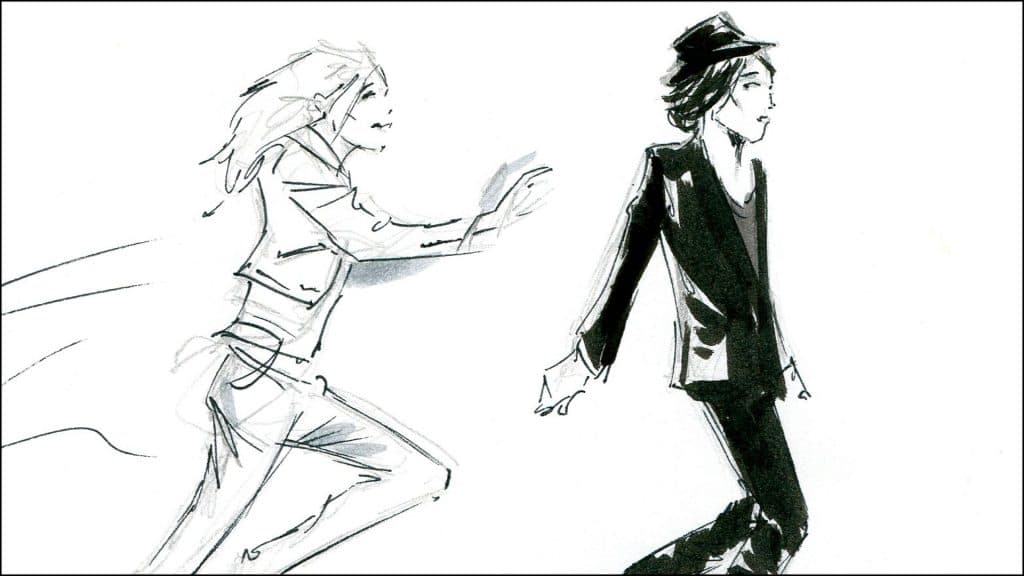 storyboard zadigvoltaire 01 fredpeltier agence milpat Agence illustrateur roughmen Mil Pat