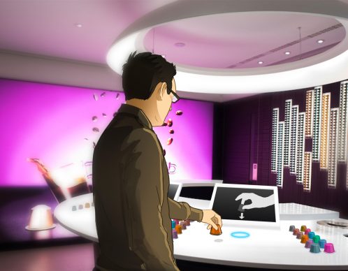 Illustration romain argant nespresso agence illustrateurs roughmen mil pat