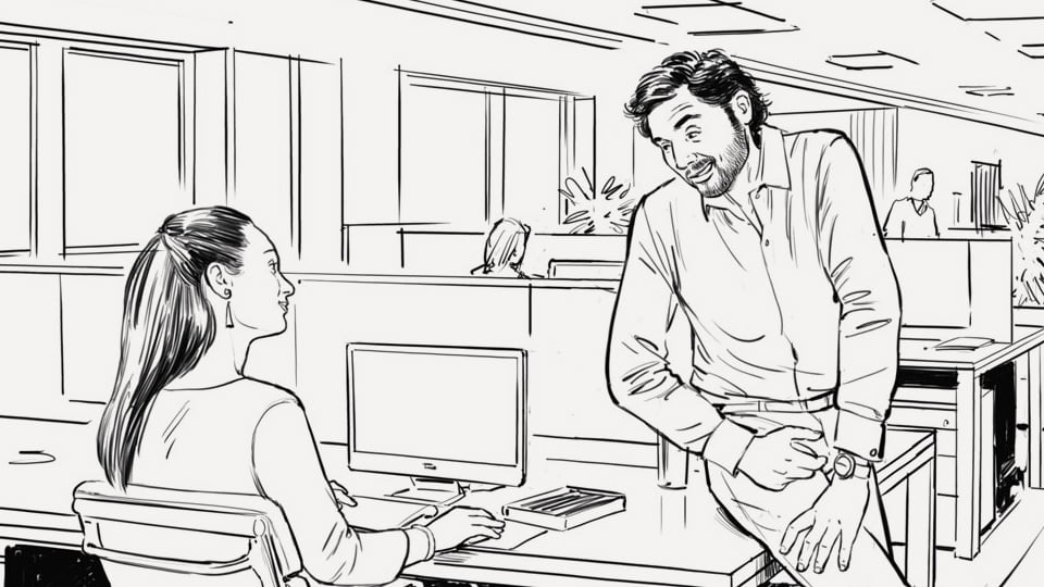 Storyboard fred rochambeau nexity 02 agence illustrateurs roughmen mil pat