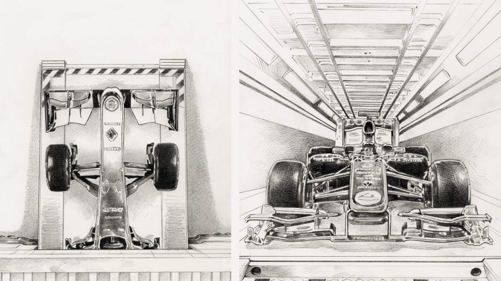 Roughs renaud garreta renault f1 1 • agence roughman illustrateur mil pat