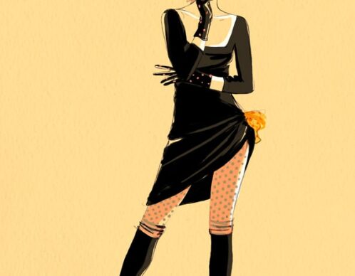 Illustration helene metivet jean paul gautier 2 agence roughman illustrateur mil pat