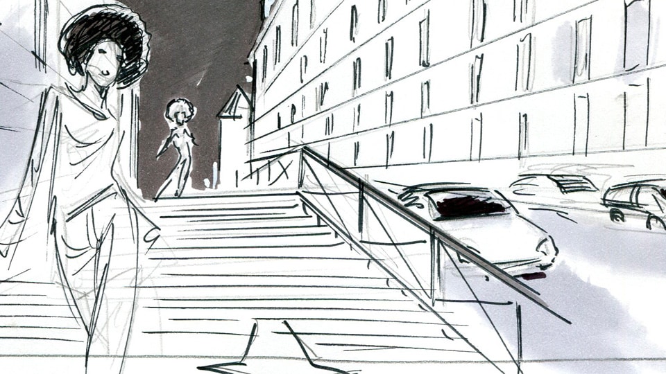 Storyboard fred peltier dior 02 agence roughman illustrateur mil pat
