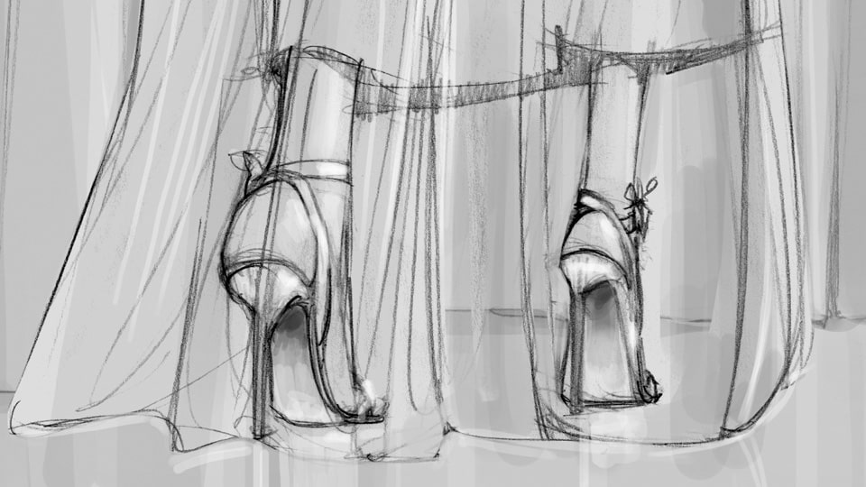Storyboard max carnevale louboutin 02 agence roughman illustrateur mil pat
