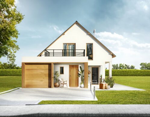 Private house with a garden in rural area