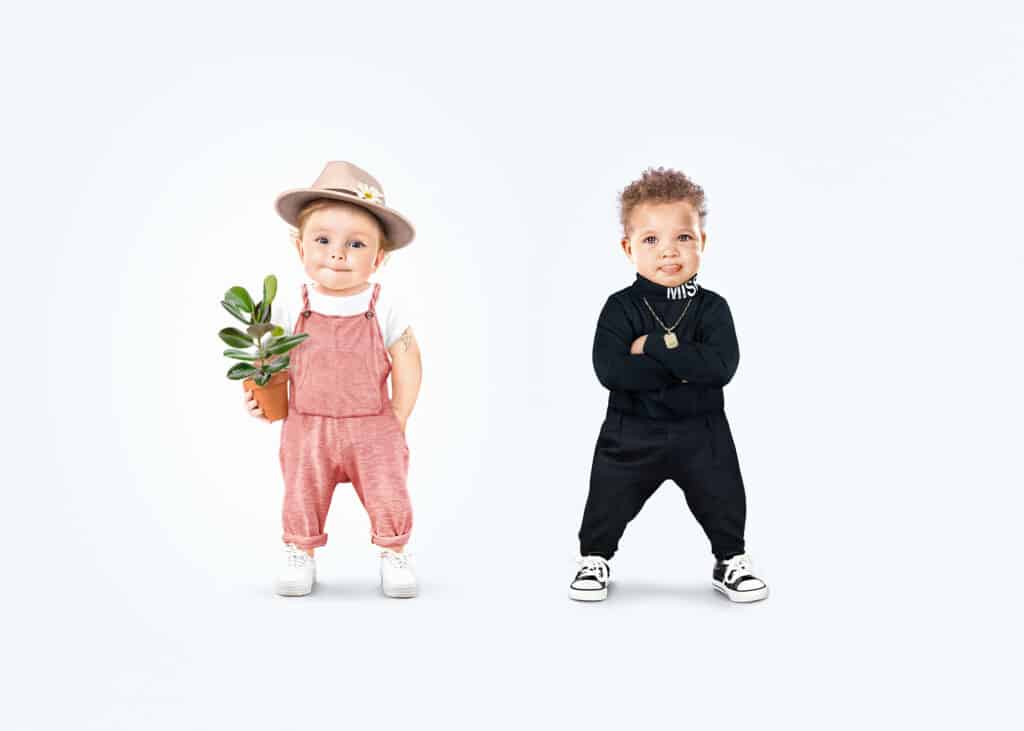 Photomontage aliaspauline evian bebe gardener voguer agence roughman illustrateur mil pat