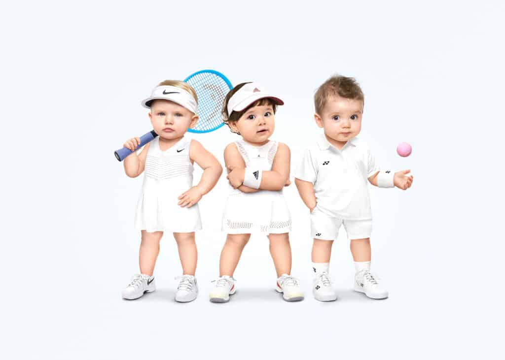 Photomontage aliaspauline evian bebe tennis gang agence roughman illustrateur mil pat