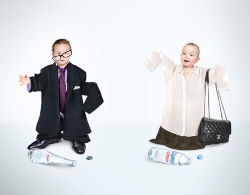 Photomontage aliaspauline evian bebes chic agence roughman illustrateur mil pat