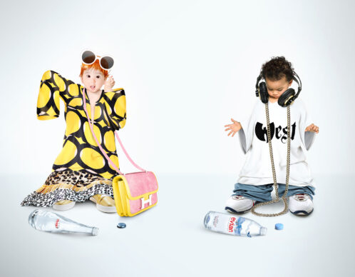 Photomontage aliaspauline evian bebes fun agence roughman illustrateur mil pat