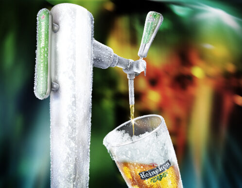 Photomontage aliaspauline heineken givre agence roughman illustrateur mil pat