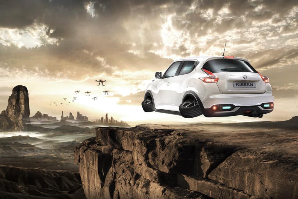 Photomontage aliaspauline nissan juke gamer agence roughman illustrateur mil pat