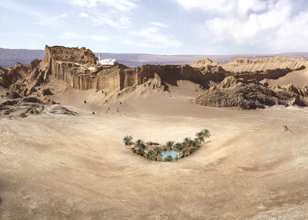 Photomontage aliaspauline oasis office national tourisme tunisien agence roughman illustrateur mil pat