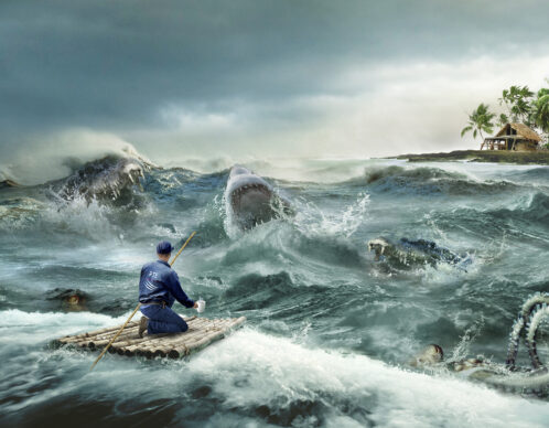 Lighthouse and thunderstorm